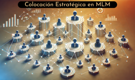 Imagen horizontal que representa redes MLM (marketing multinivel), diseñada para ilustrar el artículo «Colocación Estratégica: Maximiza el Potencial de tu Organización MLM» La imagen muestra una estructura de red con nodos interconectados, donde cada nodo representa a personas o miembros de la organización. Las líneas que conectan los nodos crean una estructura similar a una telaraña, que simboliza la ubicación estratégica y el potencial de crecimiento de la red MLM. El diseño general es moderno y limpio, con énfasis en la organización, el trabajo en equipo y el crecimiento. La combinación de colores incorpora tonos profesionales y vibrantes, que sugieren éxito y dinamismo en la estructura de MLM. https://networkmarketing.es/